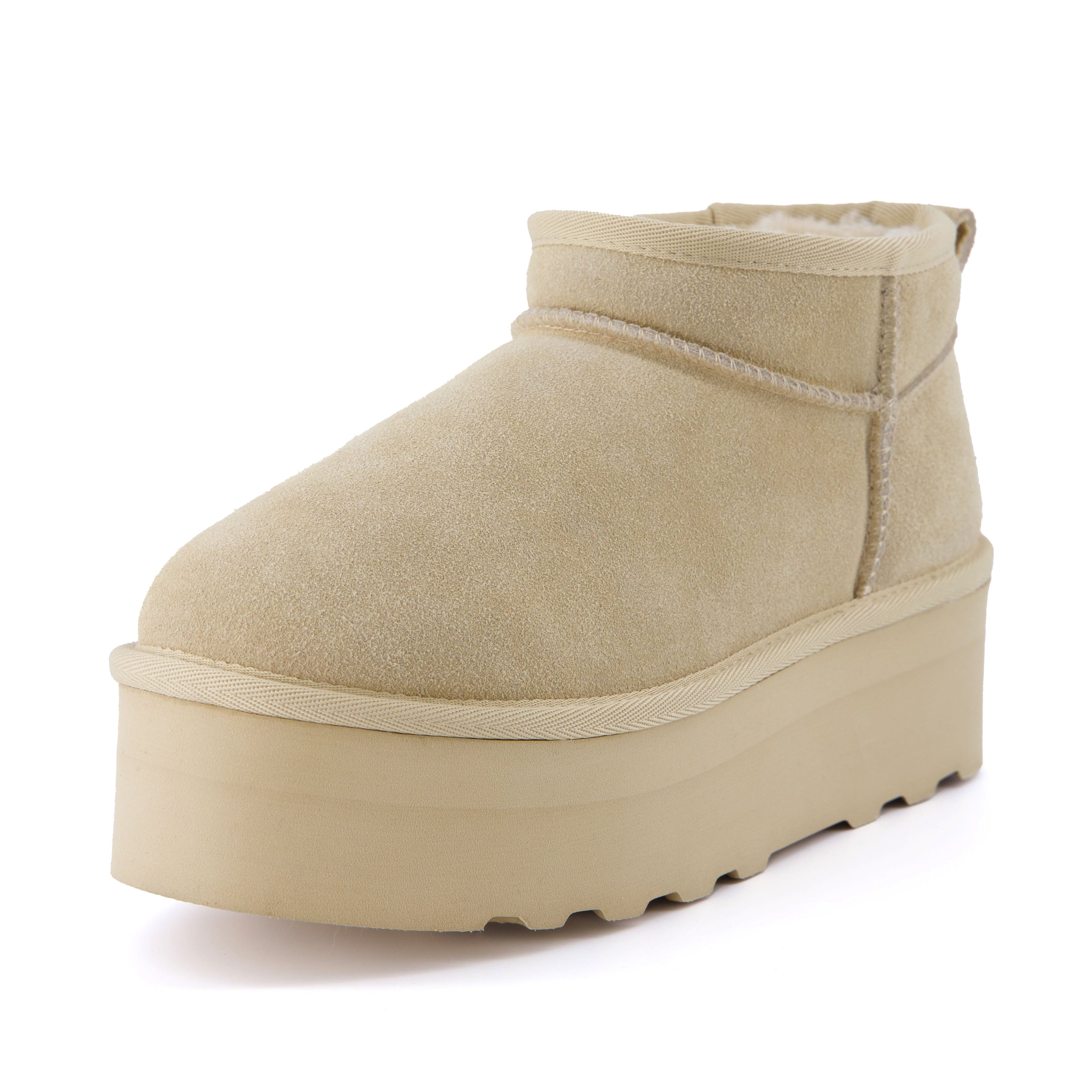 Hippy | Wide Width Platform Ankle Boots, Fur Lined