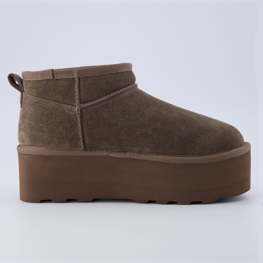 Hippy | Wide Width Platform Ankle Boots, Fur Lined