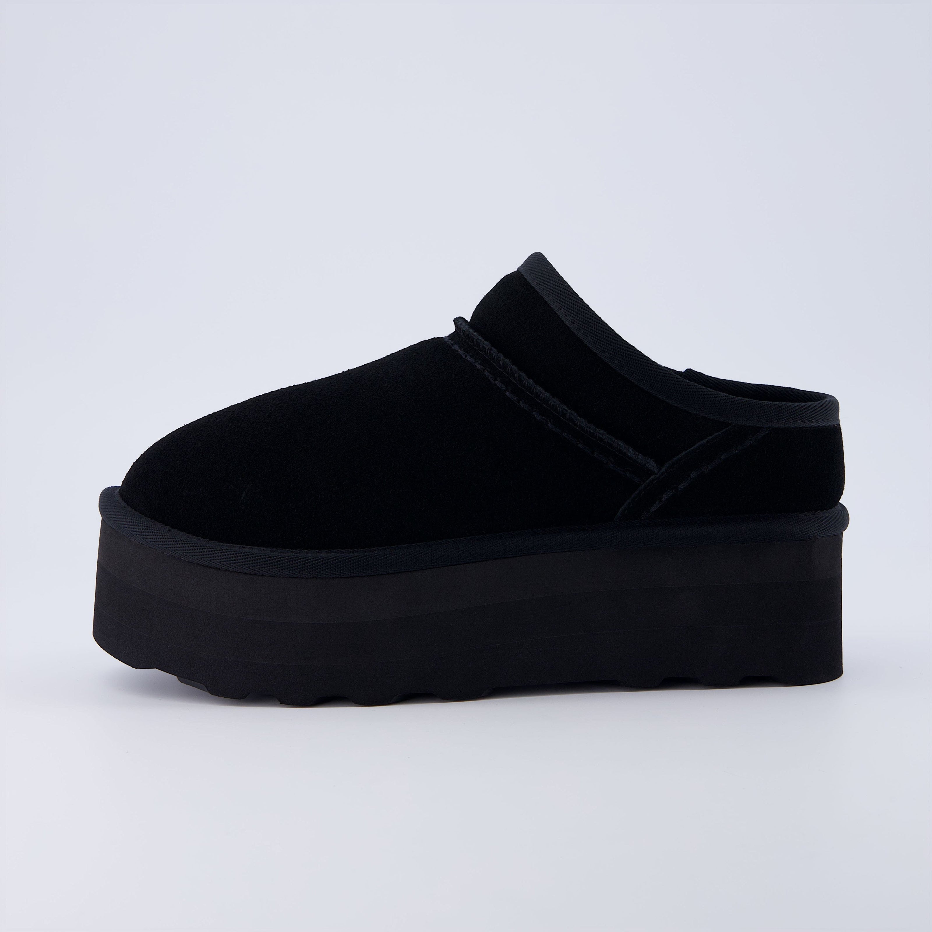 Huggy Shearling Platform Clogs