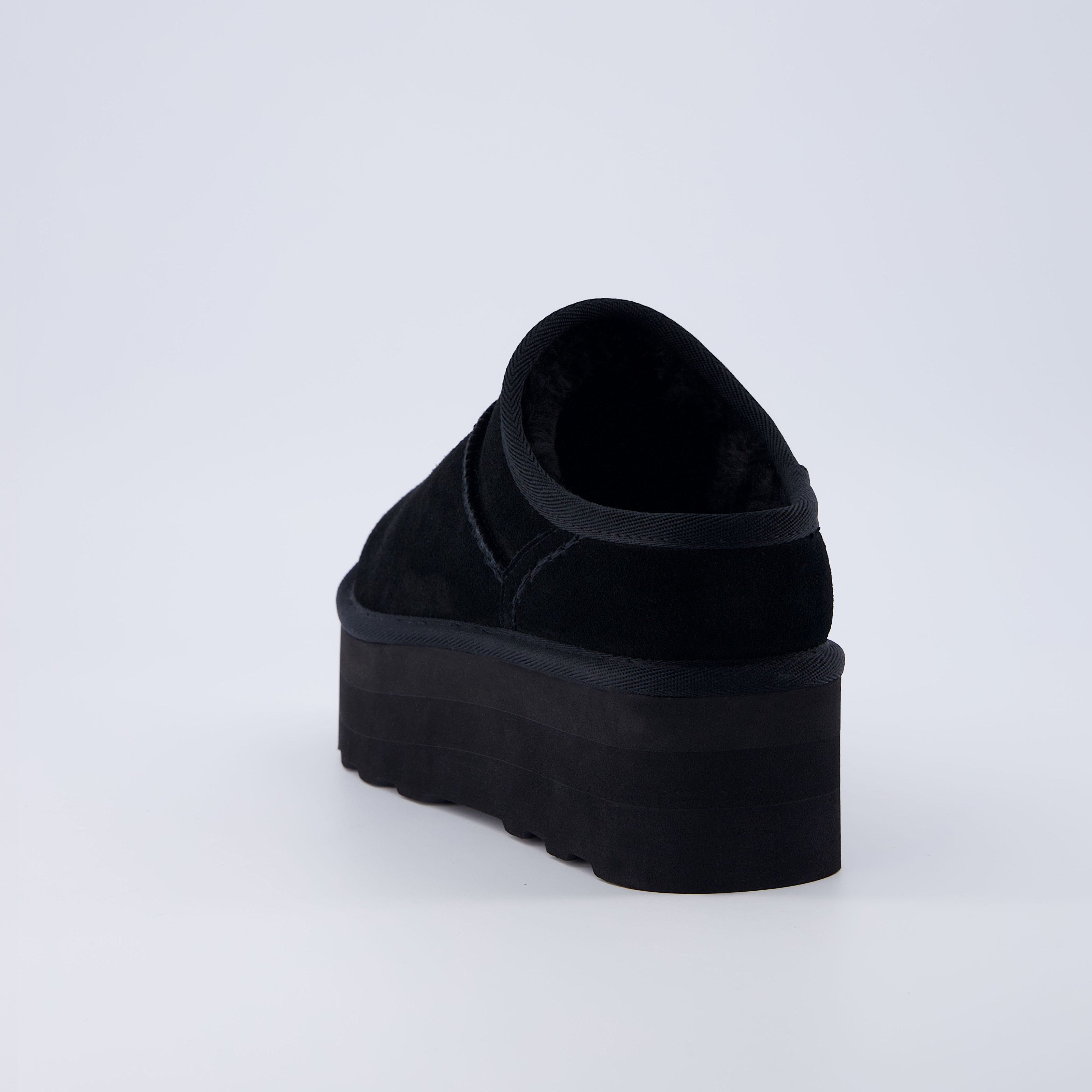 Huggy Shearling Platform Clogs