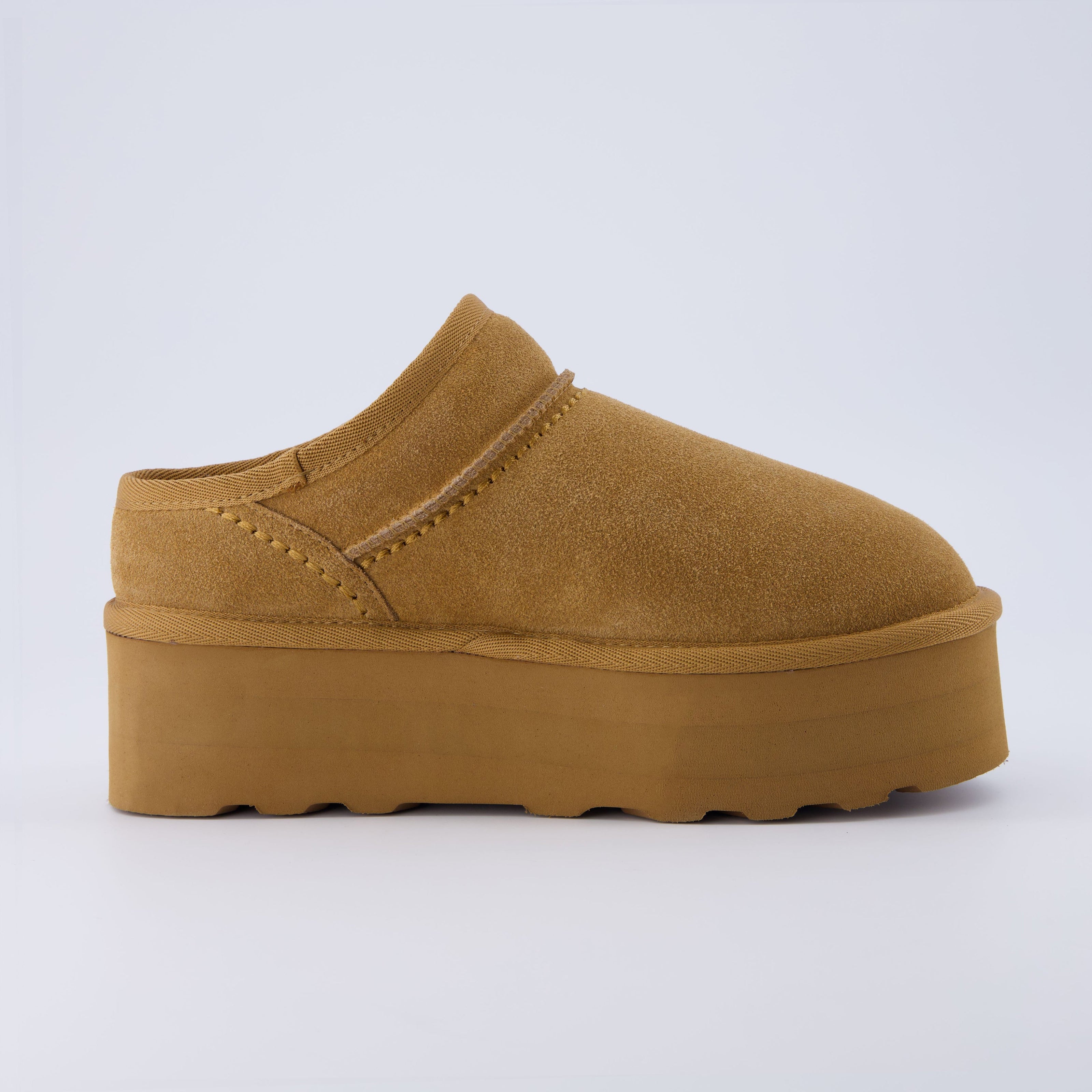 Huggy Shearling Platform Clogs