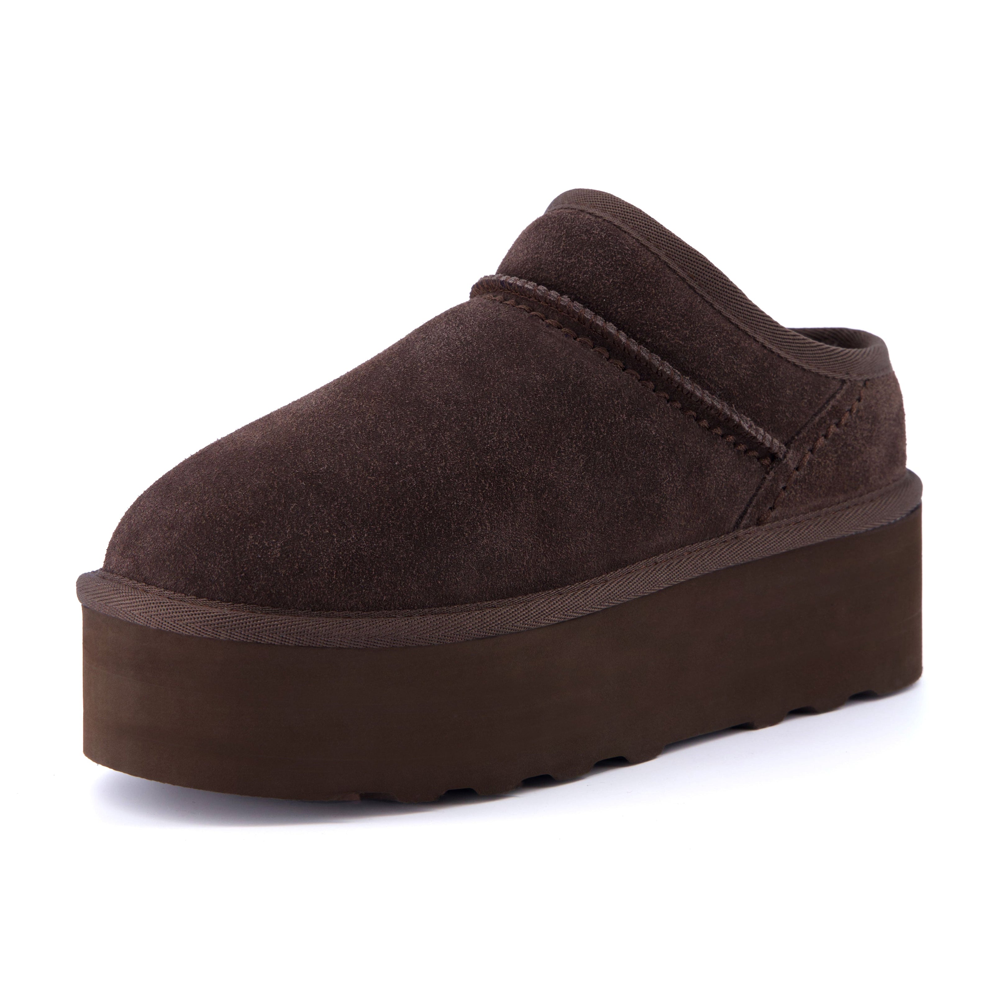 Huggy Shearling Platform Clogs