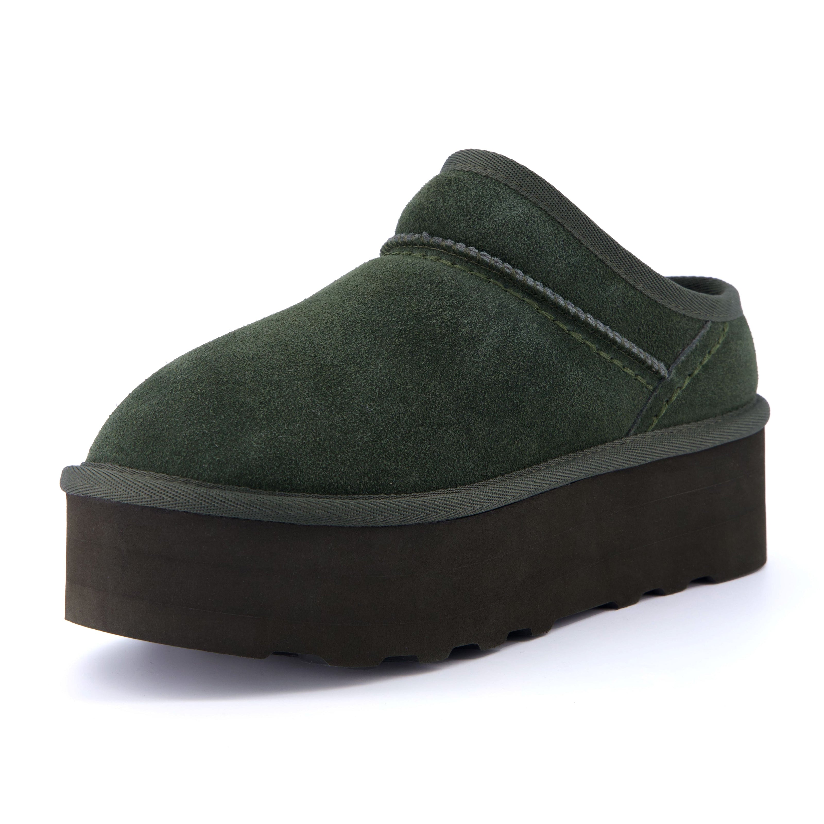 Huggy Shearling Platform Clogs