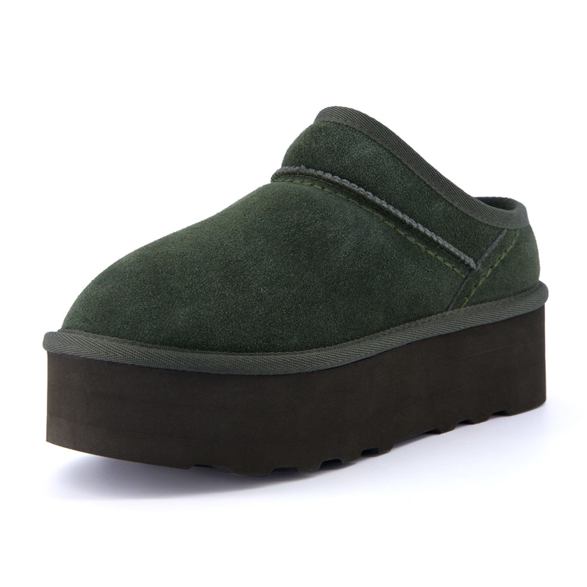 Huggy Shearling Platform Clogs