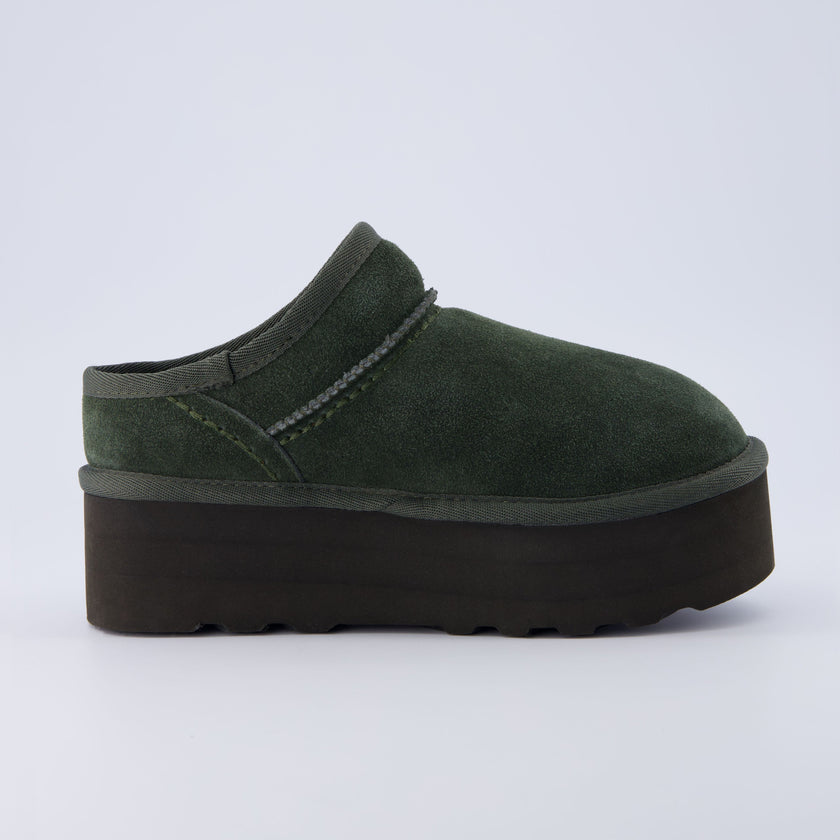 Huggy Shearling Platform Clogs