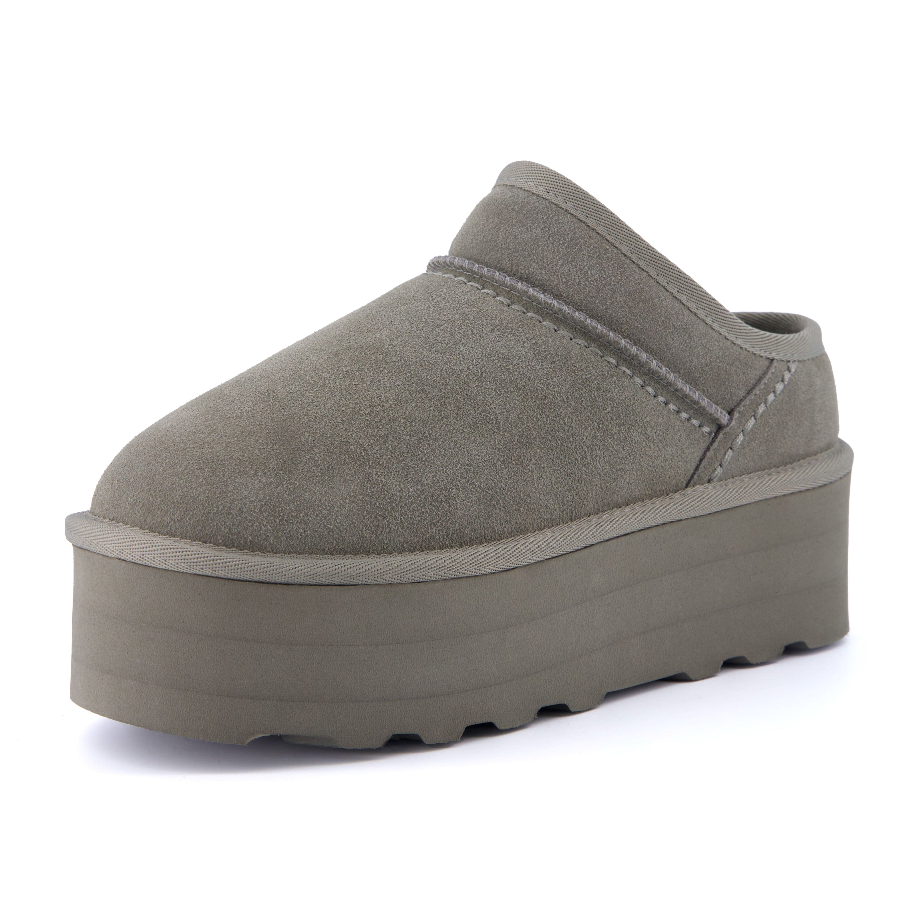 Huggy Shearling Platform Clogs