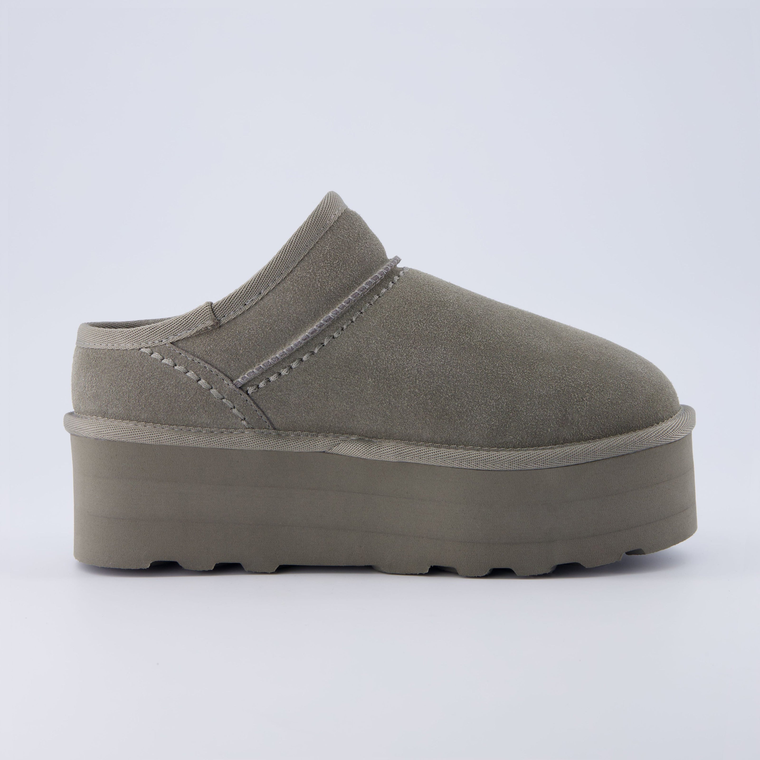 Huggy Shearling Platform Clogs