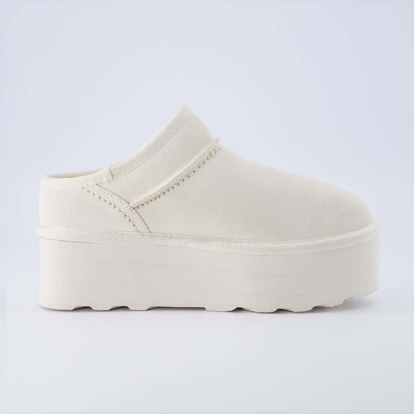 Huggy Shearling Platform Clogs