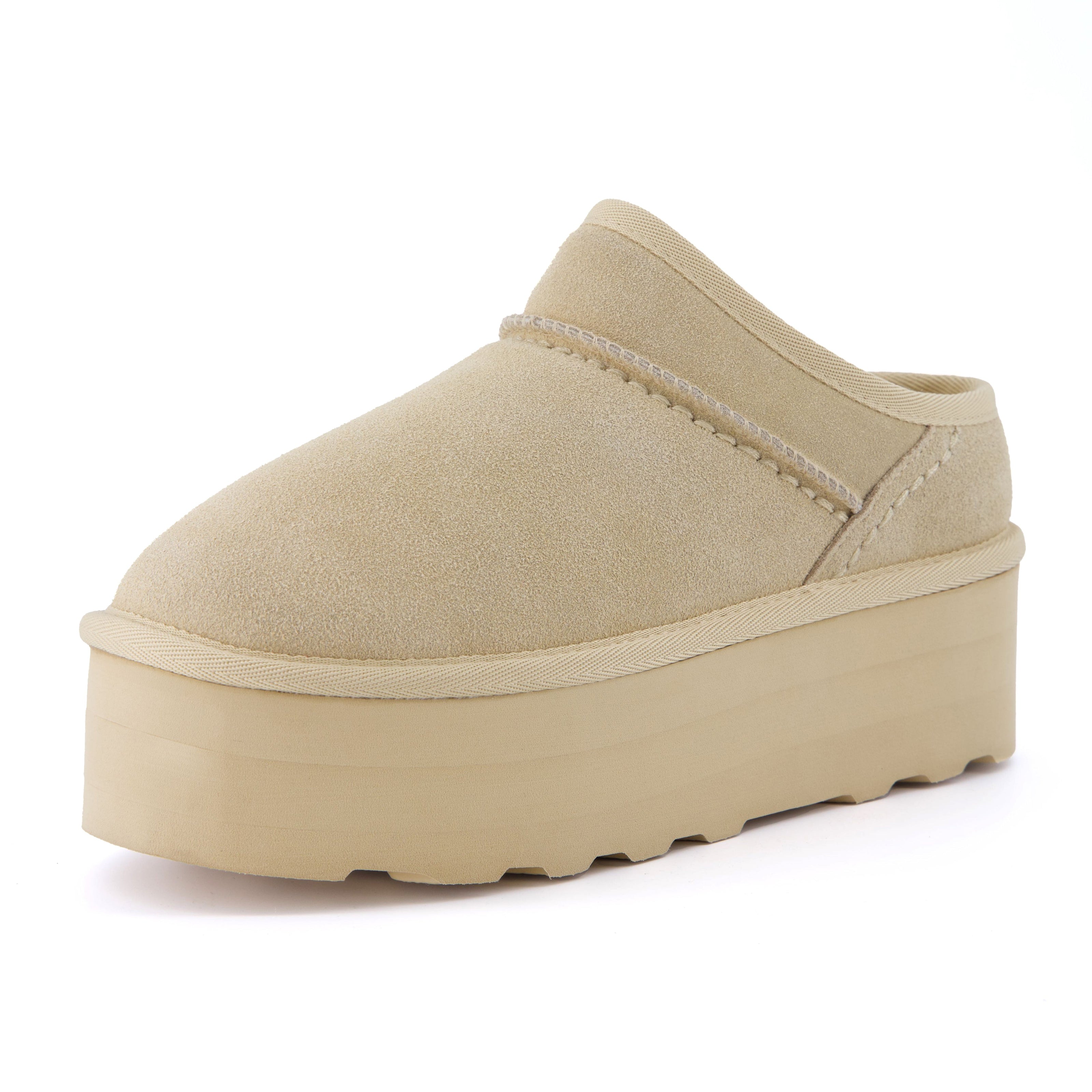 Huggy Shearling Platform Clogs