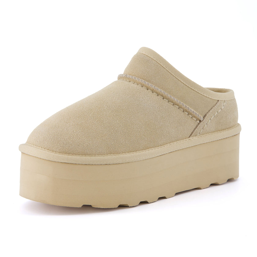 Huggy Shearling Platform Clogs