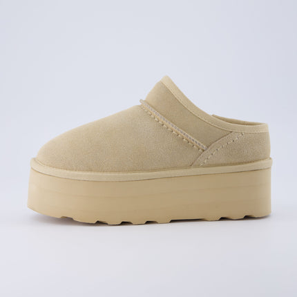 Huggy Shearling Platform Clogs