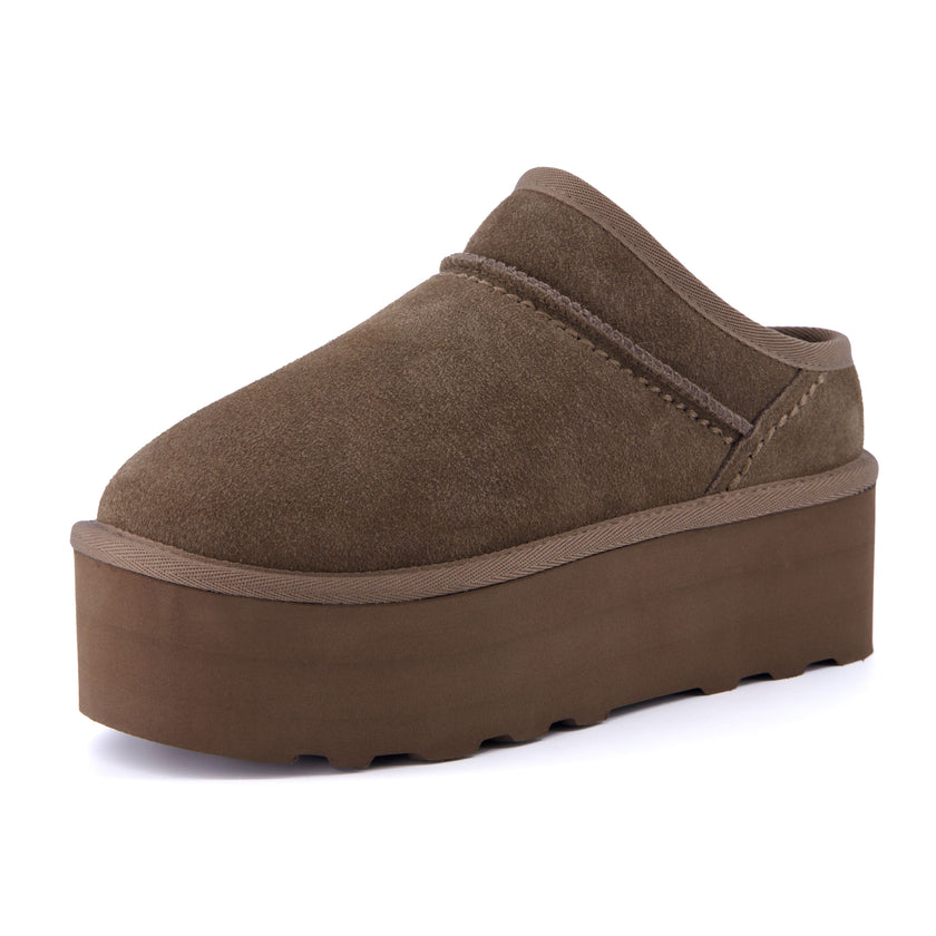 Huggy Shearling Platform Clogs