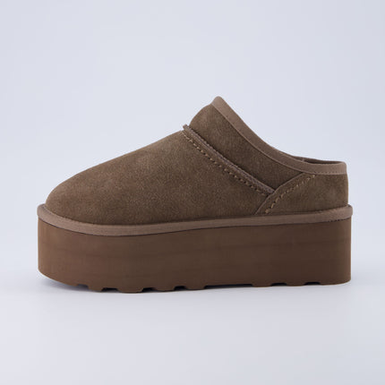 Huggy Shearling Platform Clogs