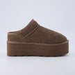 Huggy Shearling Platform Clogs