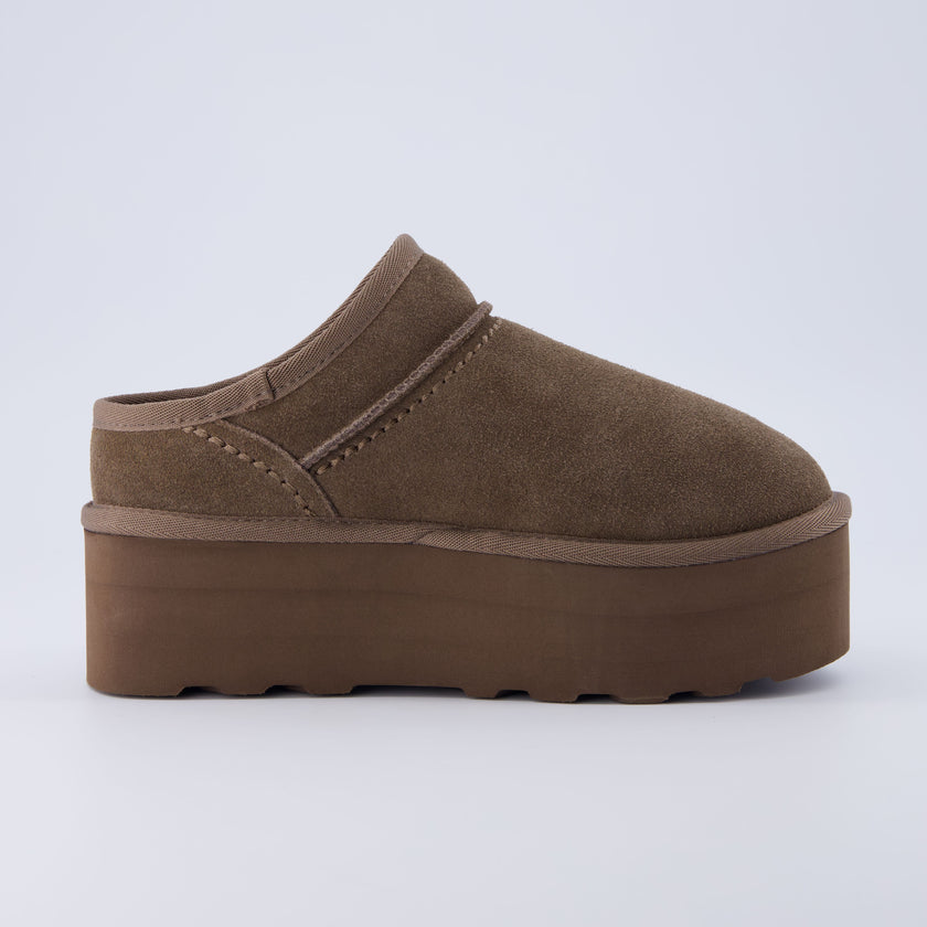 Huggy Shearling Platform Clogs