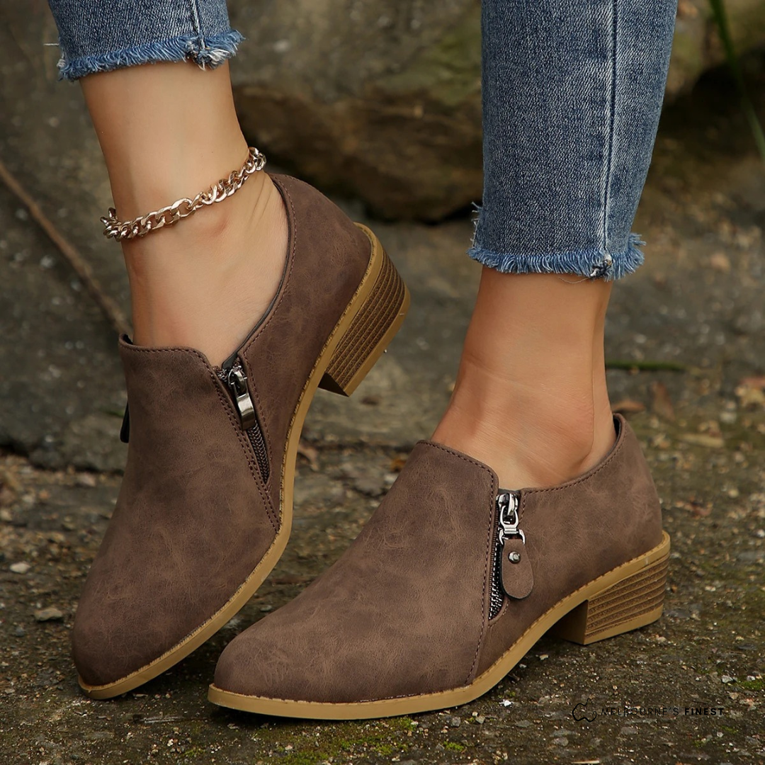 Bronte Zip-Up Ankle Boots