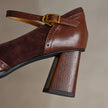 Constance Square Toe Block Heel Pumps Ankle Strap