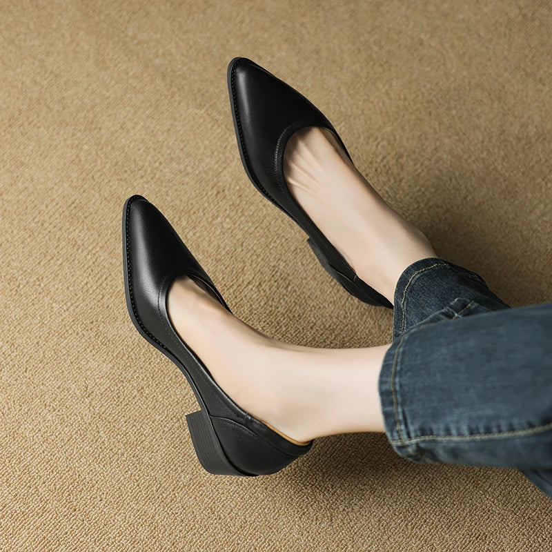 Cora Pointed Toe Block Heel Pumps