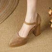 Aurore Platform Heels Ankle Strap Block Heel Pumps