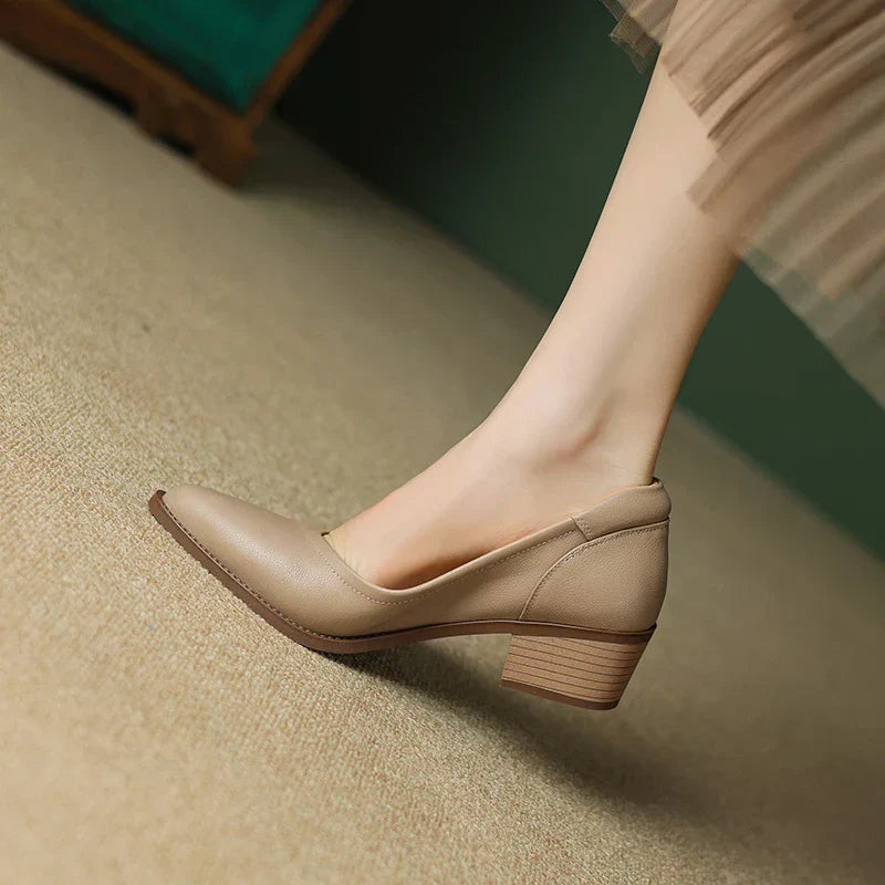 Cora Pointed Toe Block Heel Pumps