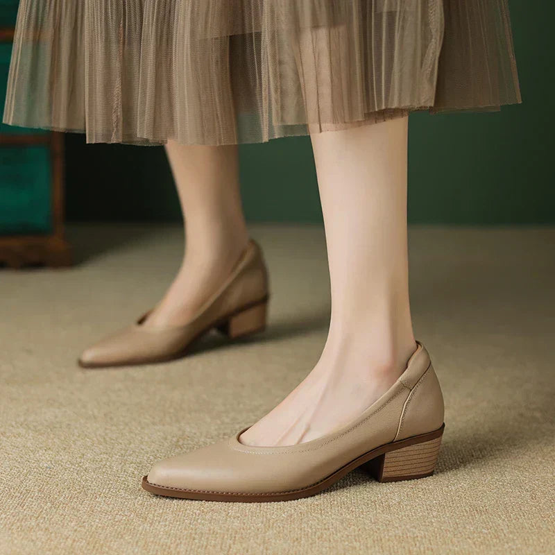Cora Pointed Toe Block Heel Pumps