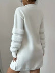 Women's Sweater Dress, Mock Neck Knit Midi Dress, XS-XL