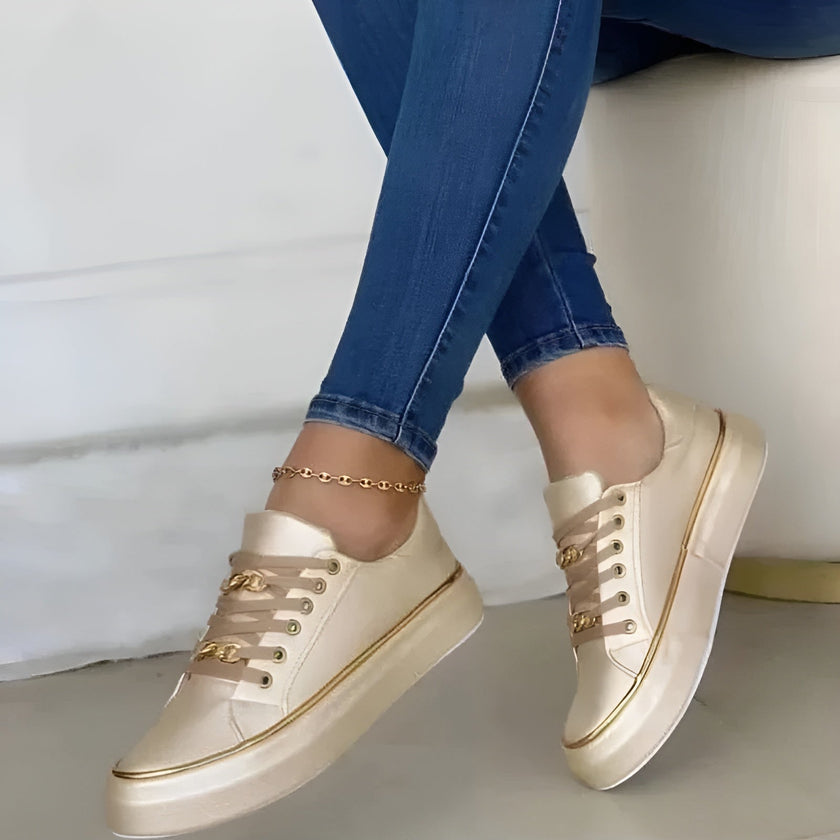 Luna Platform Sneakers Gold Chain Detail
