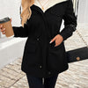 Women's hooded drawstring waist jacket