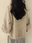 Women's Drop Shoulder Sweater, Relaxed Knit Pullover, S-2XL