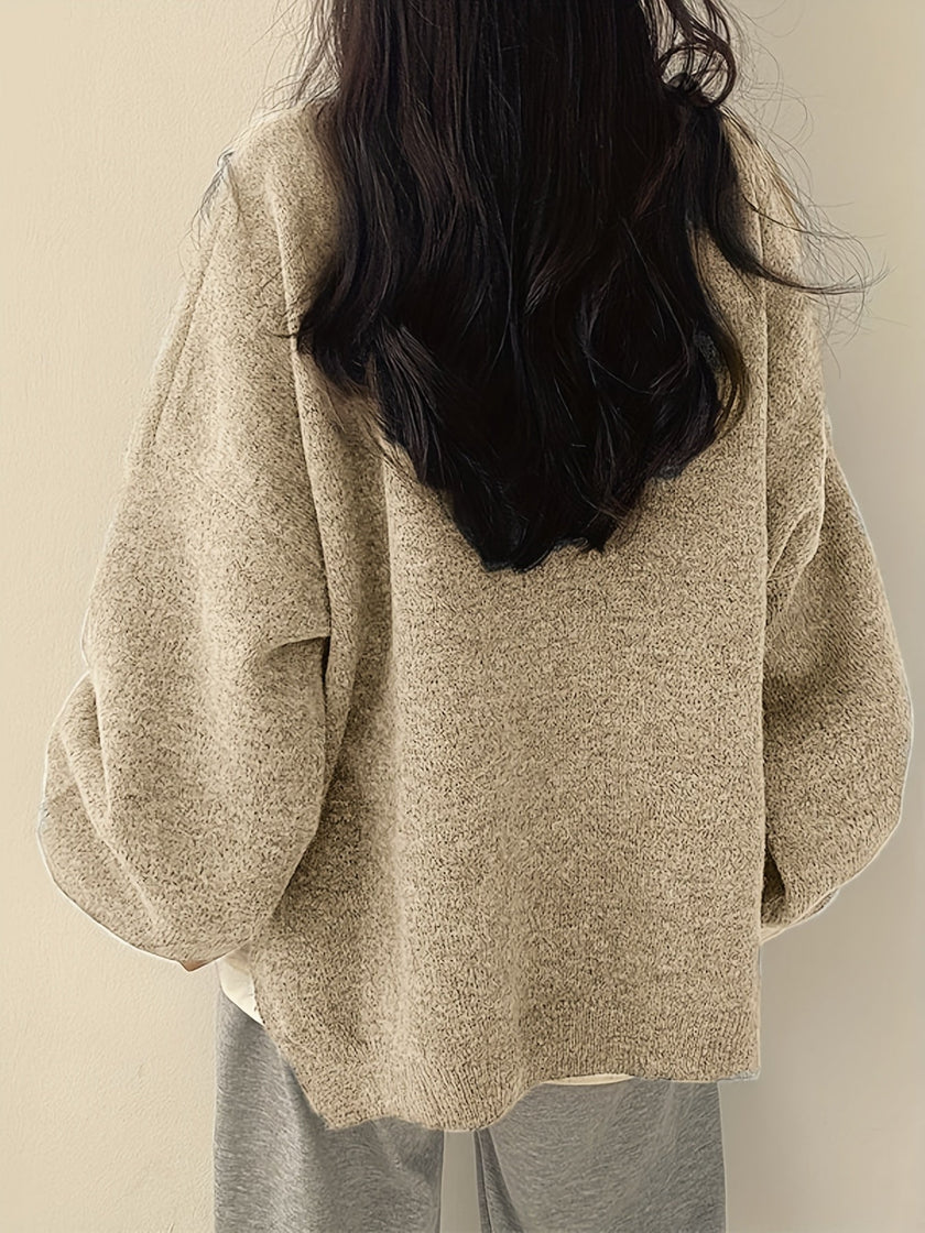 Women's Drop Shoulder Sweater, Relaxed Knit Pullover, S-2XL