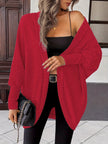 Women's Open Front Cardigan, Ribbed Knit Layering Cardigan
