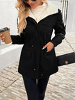 Women's Hooded Jacket, Lined Drawstring Waist Zip Up Jacket with Pockets, S-2XL