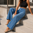 Distressed Y2K Wide Leg Jeans