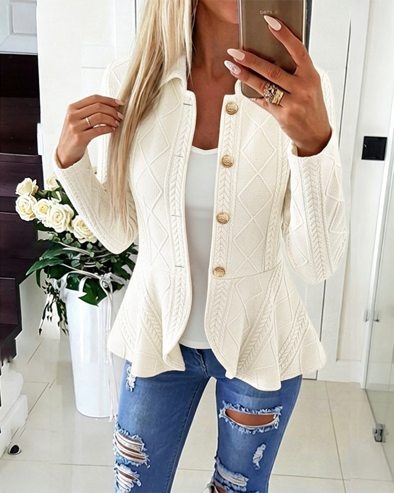 Argyle Cable Knit Cardigan