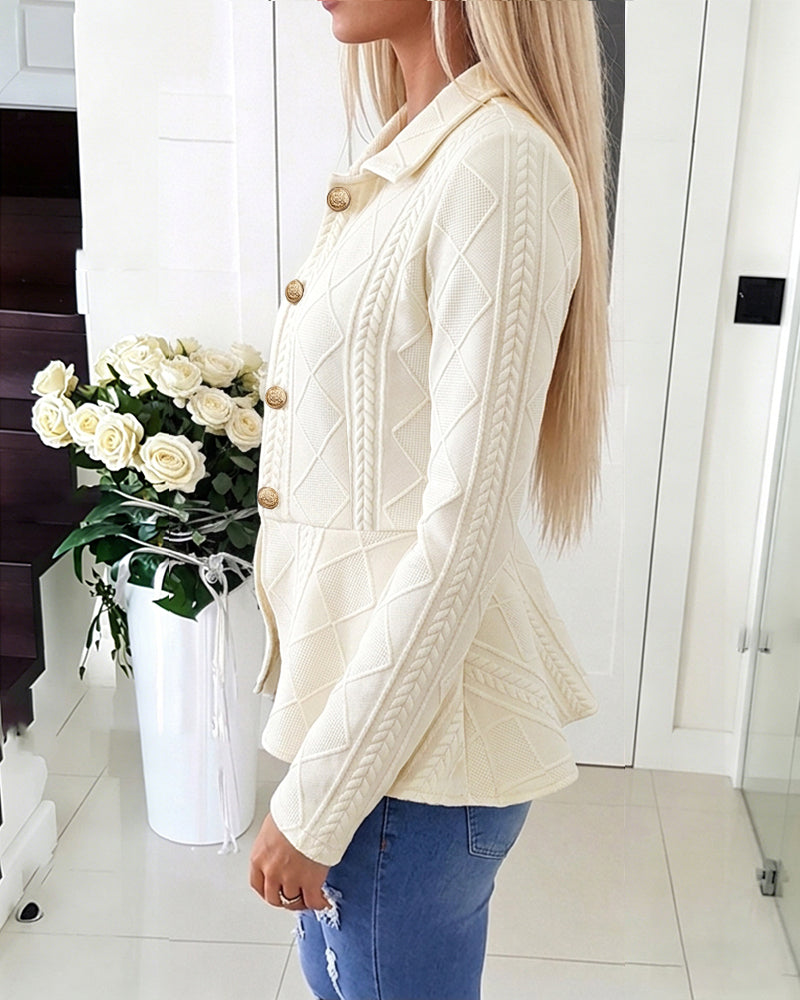 Argyle Cable Knit Cardigan