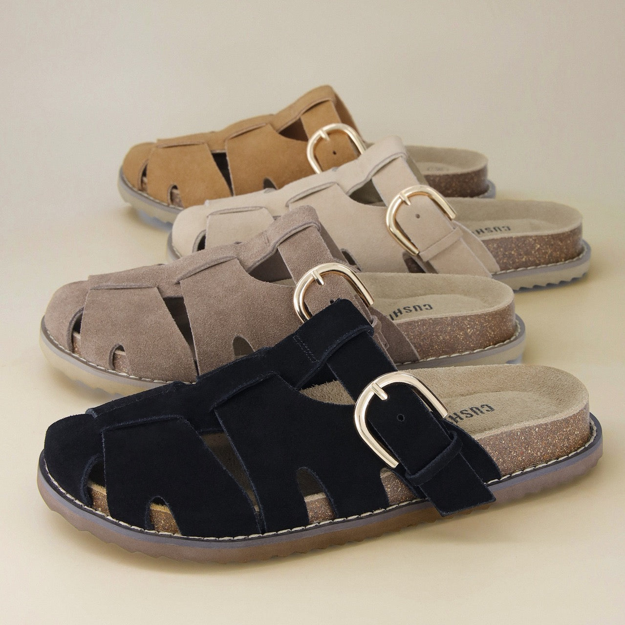 Benson Suede Buckle Clogs for Women