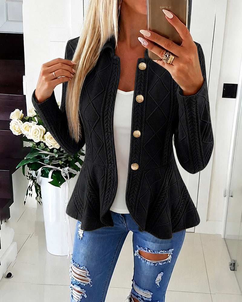 Argyle Cable Knit Cardigan