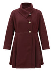 Asymmetrical Lapel Button Coat