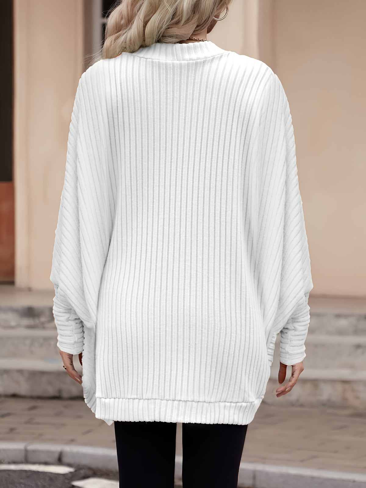 Women's Open Front Cardigan, Ribbed Knit Layering Cardigan