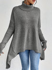 Women's Turtleneck Sweater, Relaxed High Neck Knit, S-2XL