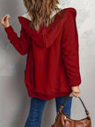 Women's Hooded Cardigan, Plush Lined Button Front Cardigan with Pockets, S-L