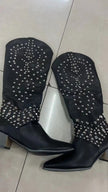 Riloh Knee High Boots Pointed Toe Block Heel