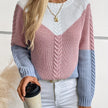 Women's colorblock crew neck sweater