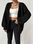 Women's Chunky Knit Cardigan, Relaxed Open Front, S-2XL