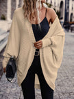 Women's Open Front Cardigan, Ribbed Knit Layering Cardigan