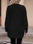 Women's Open Front Cardigan, Ribbed Knit Layering Cardigan