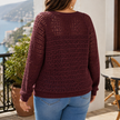 Cable Knit Cut Out Pullover Sweater