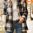 Women's checked hooded fleece jacket