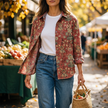 Floral long sleeve button-down shirt, alternate view