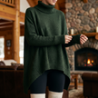 Noelle turtleneck sweater in Dark Green - lifestyle